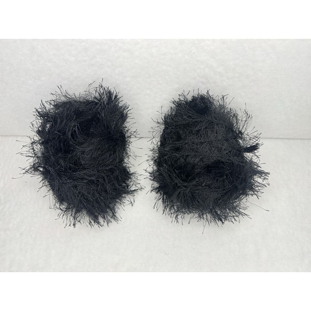 Lion Brand Fun Fur‎ Eyelash Yarn Lot Variants Black Novelty Yarn NEW